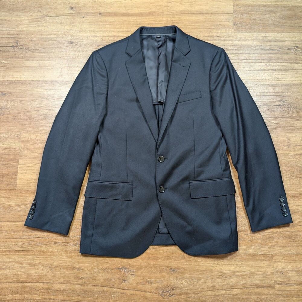 J Crew Ludlow Loro Piana Super 130's Wool Blazer Suit Jacket Size 38S Black